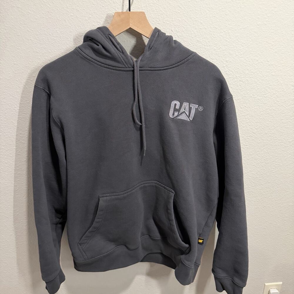 Caterpillar Trademark Hoodie Grey Men’s Large Embroidered CAT Logo